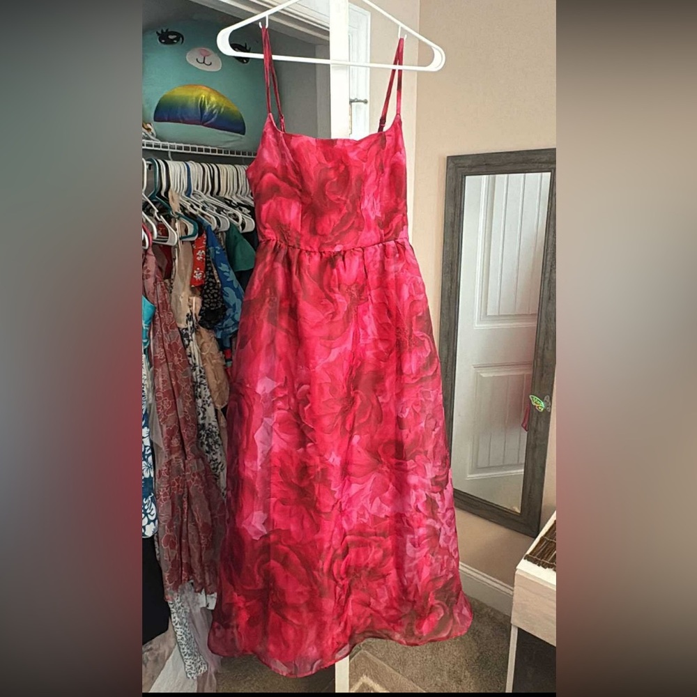 Lulu's Vibrant Pink Midi Dress